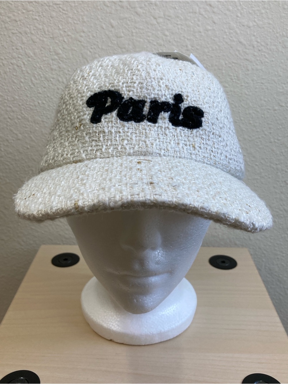 Tilly’s Off-White Tweed Paris Dad Hat Adjustable Cap NWT